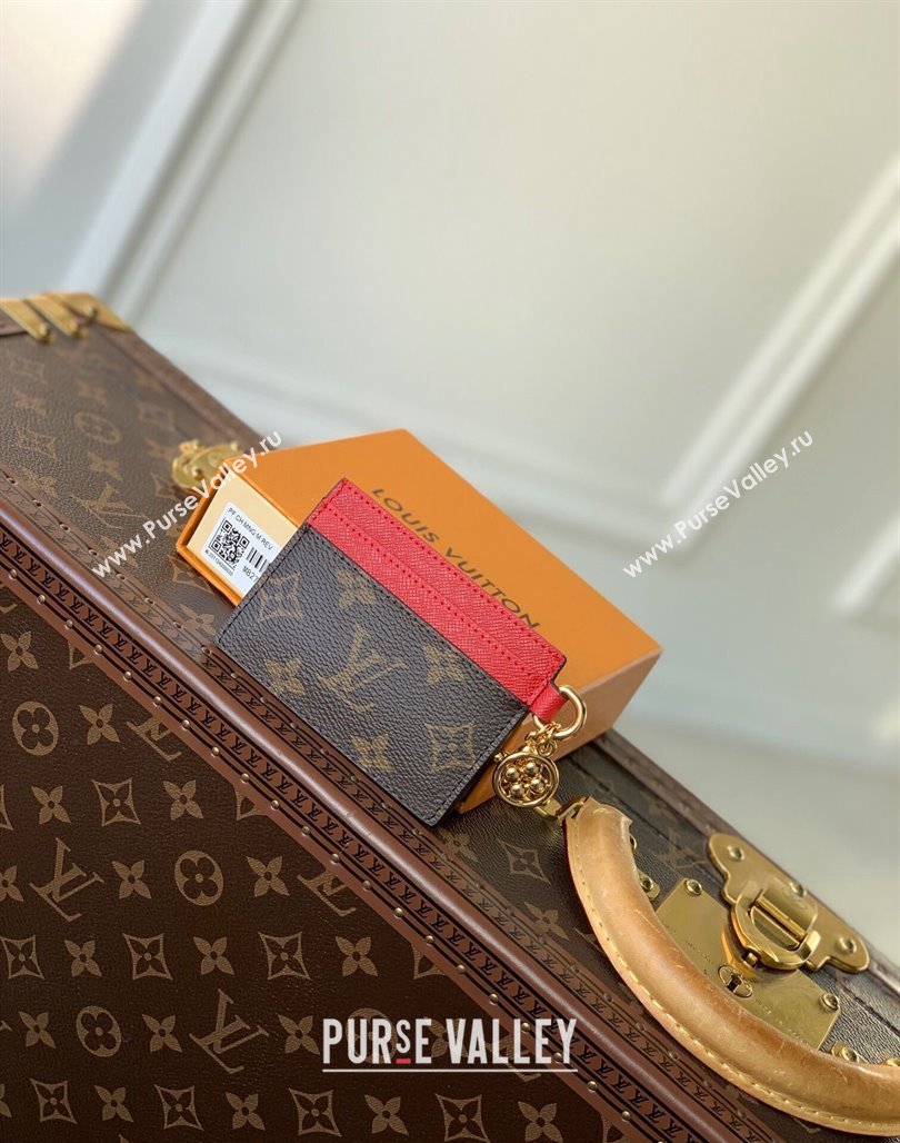 Louis Vuitton LV Charms Card Holder in Monogram Canvas and Leather M82739 Red 2024 (KI-240117077)