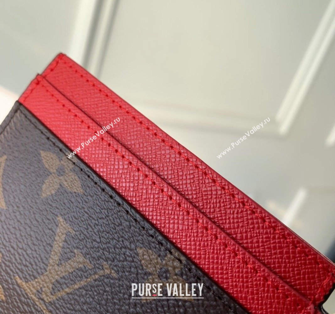 Louis Vuitton LV Charms Card Holder in Monogram Canvas and Leather M82739 Red 2024 (KI-240117077)