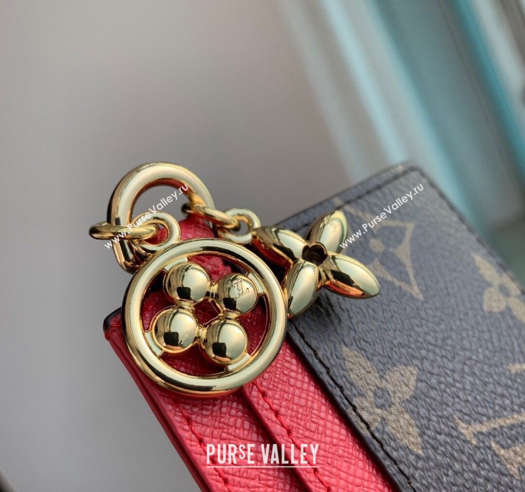 Louis Vuitton LV Charms Card Holder in Monogram Canvas and Leather M82739 Red 2024 (KI-240117077)