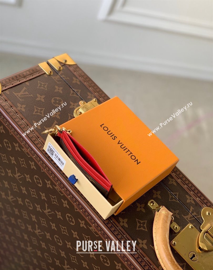 Louis Vuitton LV Charms Card Holder in Monogram Canvas and Leather M82739 Red 2024 (KI-240117077)