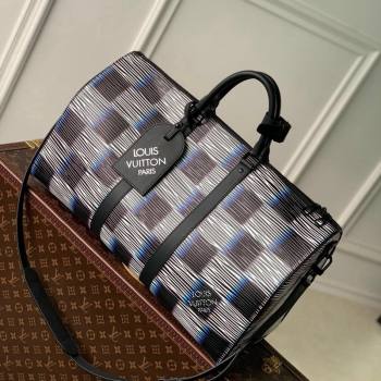 Louis Vuitton Mens Keepall Bandouliere 50 Travel Bag Blue Moon Damier Rush Epi XL Leather M23771 2024 (KI-240117112)