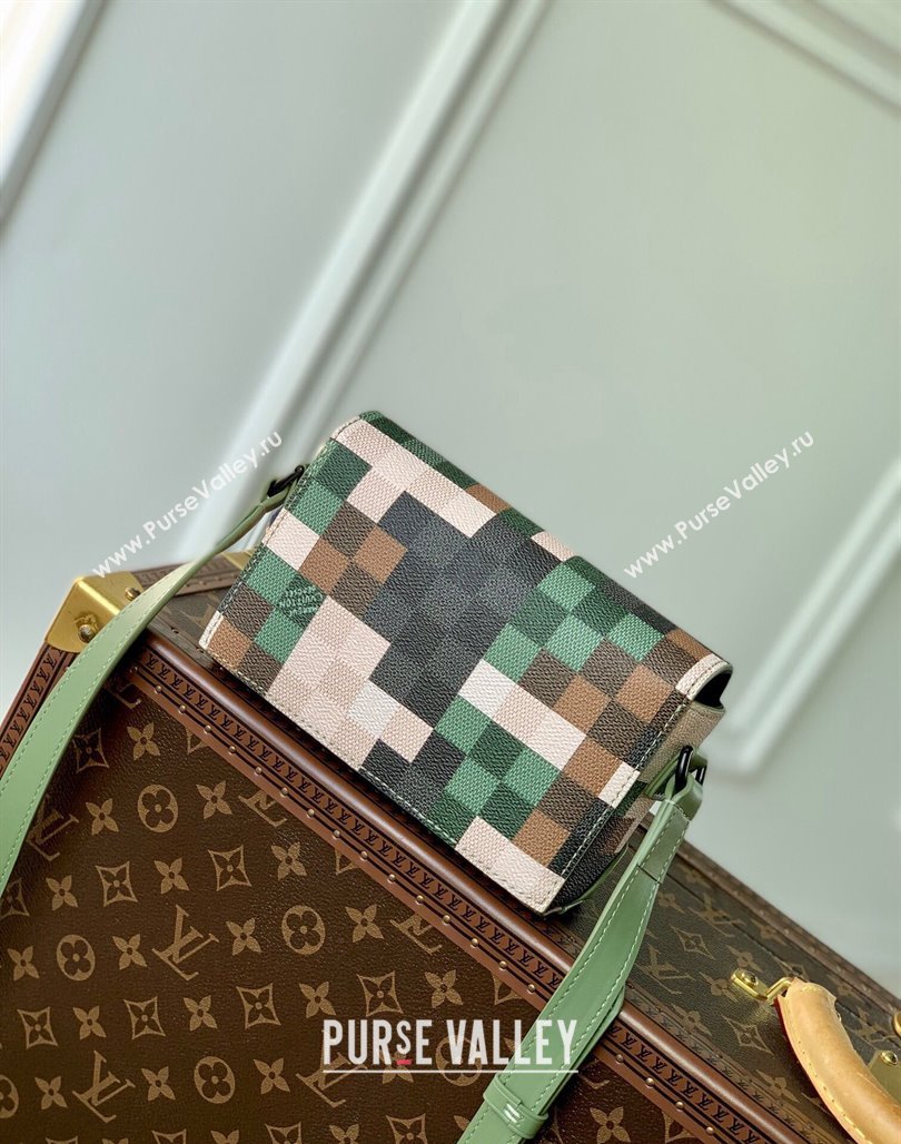 Louis Vuitton Mens Steamer Wearable Wallet Mini Bag in Green Damoflage Canvas M83172 2024 (KI-240117115)