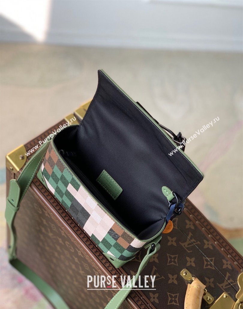 Louis Vuitton Mens Steamer Wearable Wallet Mini Bag in Green Damoflage Canvas M83172 2024 (KI-240117115)