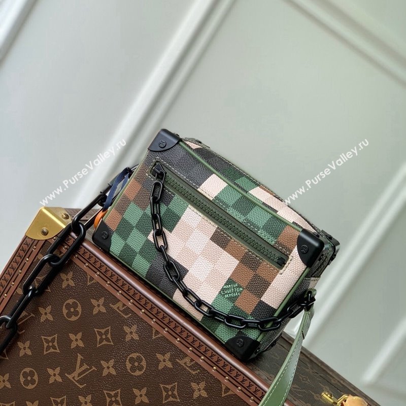 Louis Vuitton Mens Mini Soft Trunk Mini Bag in Green Damoflage Canvas M24581 2024 (KI-240117116)