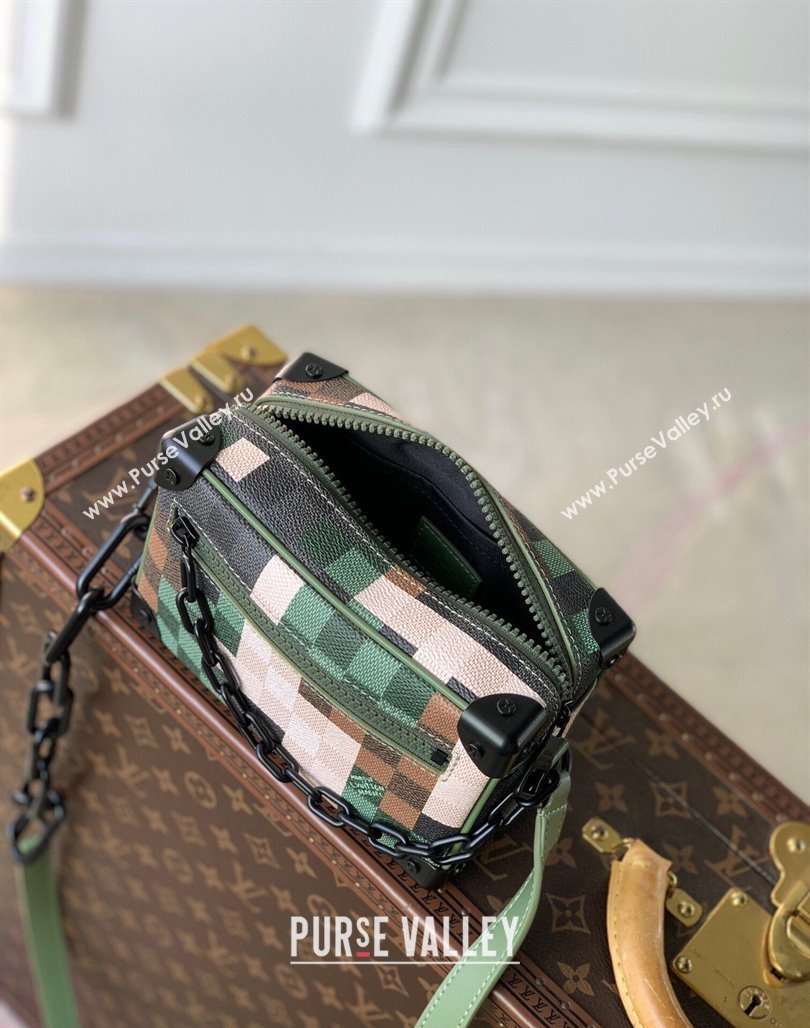 Louis Vuitton Mens Mini Soft Trunk Mini Bag in Green Damoflage Canvas M24581 2024 (KI-240117116)