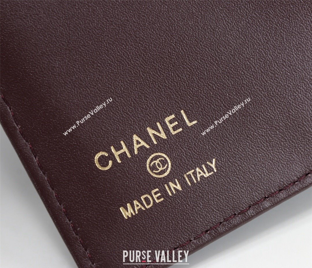 Chanel Grained Calfskin Passport Cover A80385 Black/Gold 2024 (yezi-240116035)