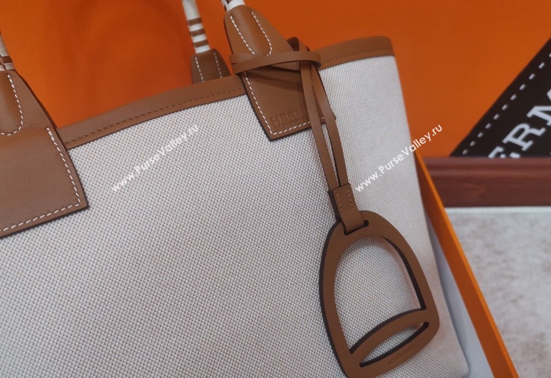 Hermes Steeple Canvas Tote Bag Nature/Brown 2024 0117 (jimmy-240117131)