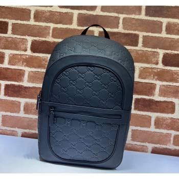 Gucci GG Rubber-Effect Leather Backpack Bag 771280 Black 2024 (DLH-240118006)