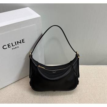 Celine Mini Romy Hobo Bag in Supple Calfskin Black 2024 10K123 (BL-240118032)