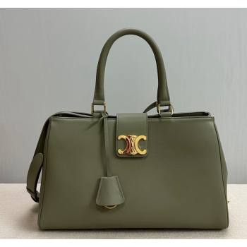 Celine Marlou Appoline Top Handle Bag in Supple Calfskin Green 2023 114963 (BL-240118035)