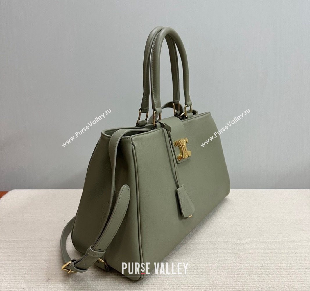 Celine Marlou Appoline Top Handle Bag in Supple Calfskin Green 2023 114963 (BL-240118035)