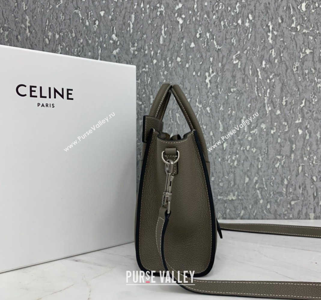 Celine Nano Luggage Bag in Grained Calfskin Grey 2023 189243 (HF-240118050)