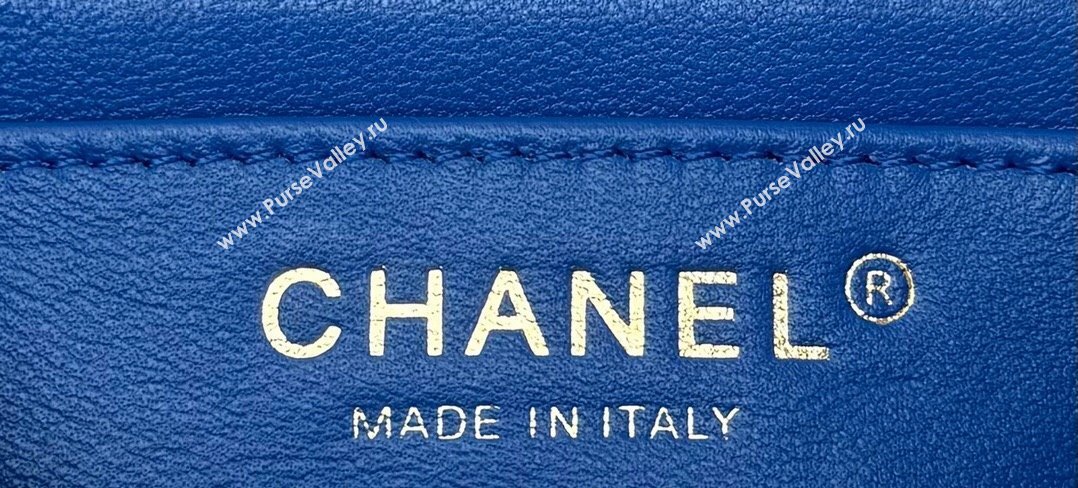 Chanel Tweed Small Flap Bag with Wood Handle AS4151 Blue 2024 (yezi-240116003)