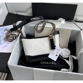 Chanel GABRIELLE Aged Calfskin Hobo Bag White 2024 A91810 (yezi-240116049)