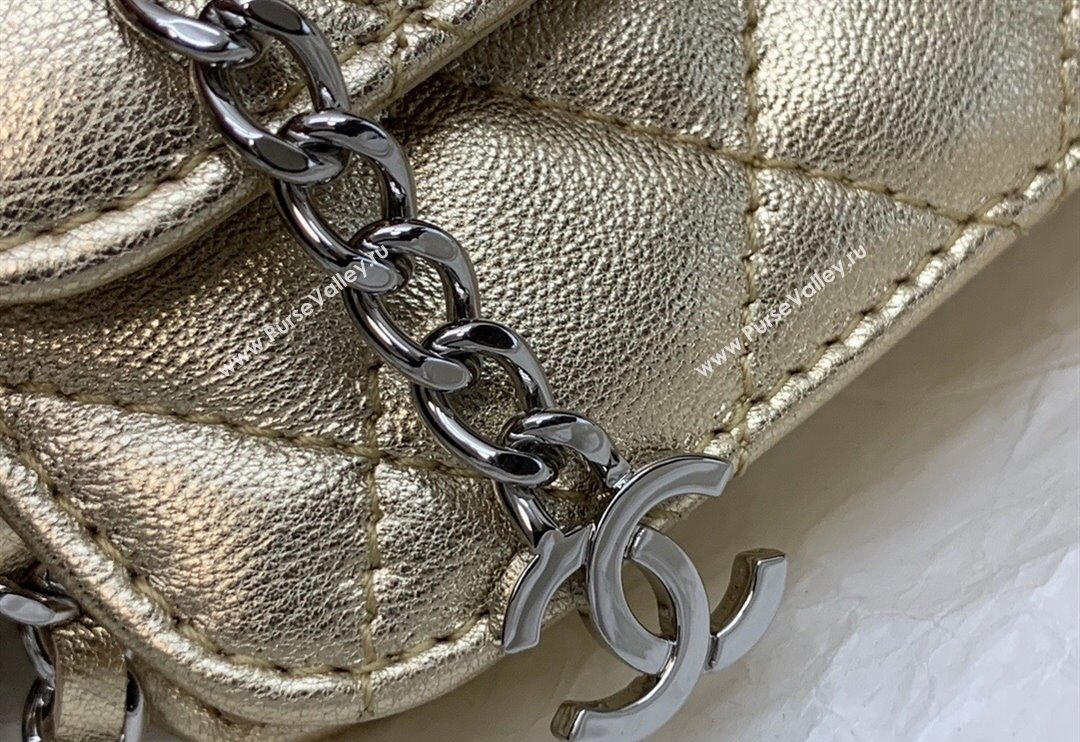 Chanel Grained Calfskin Belt Bag with Crystals Star Gold 2024 (yezi-240116051)