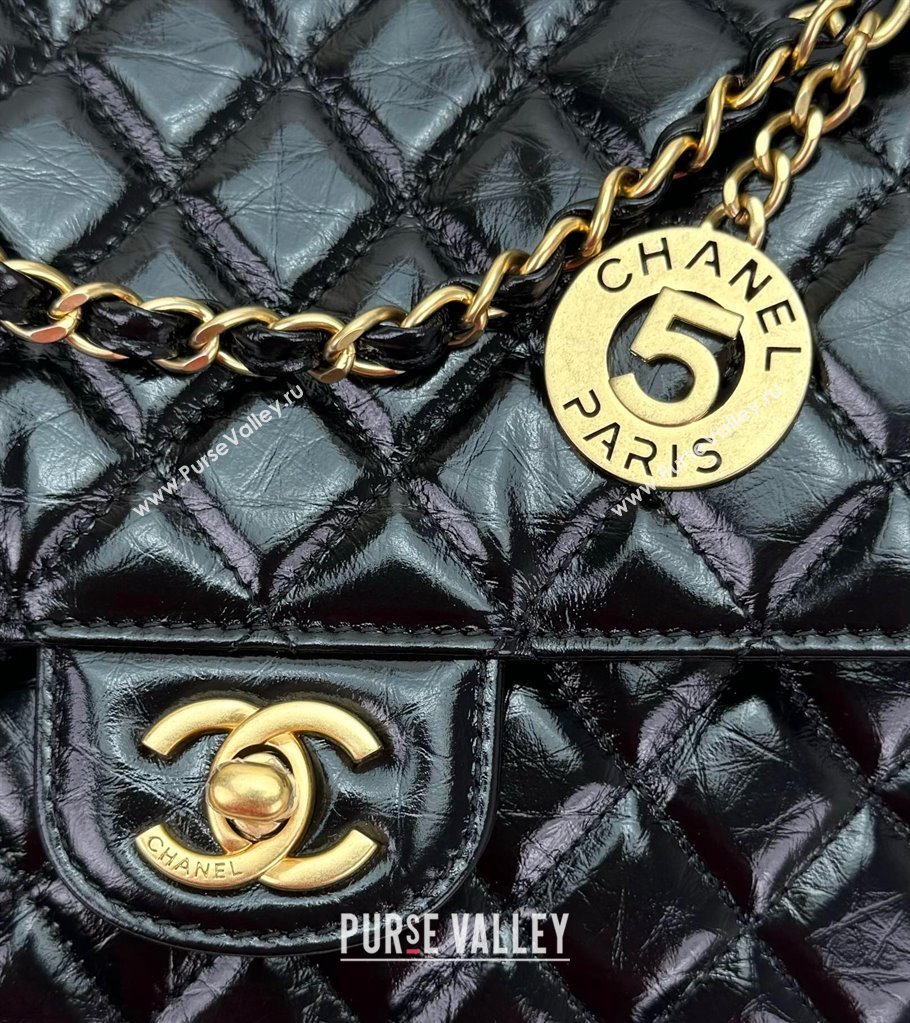 Chanel Shiny Calfskin Small Hobo Bag AS4572 Black 2024 (yezi-240116004)