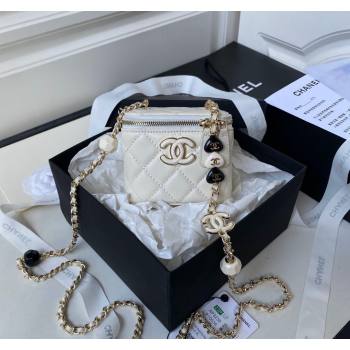 Chanel Lambskin Clutch with Chain and Hearts Charm AP3230 White 2024 (yezi-240116053)