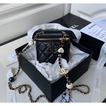 Chanel Lambskin Clutch with Chain and Hearts Charm AP3230 Black 2024 (yezi-240116054)