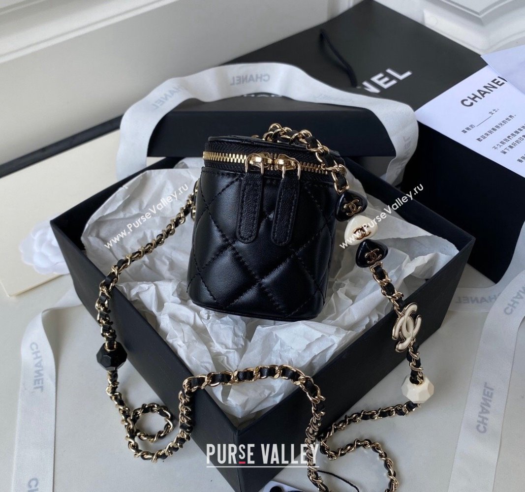 Chanel Lambskin Clutch with Chain and Hearts Charm AP3230 Black 2024 (yezi-240116054)