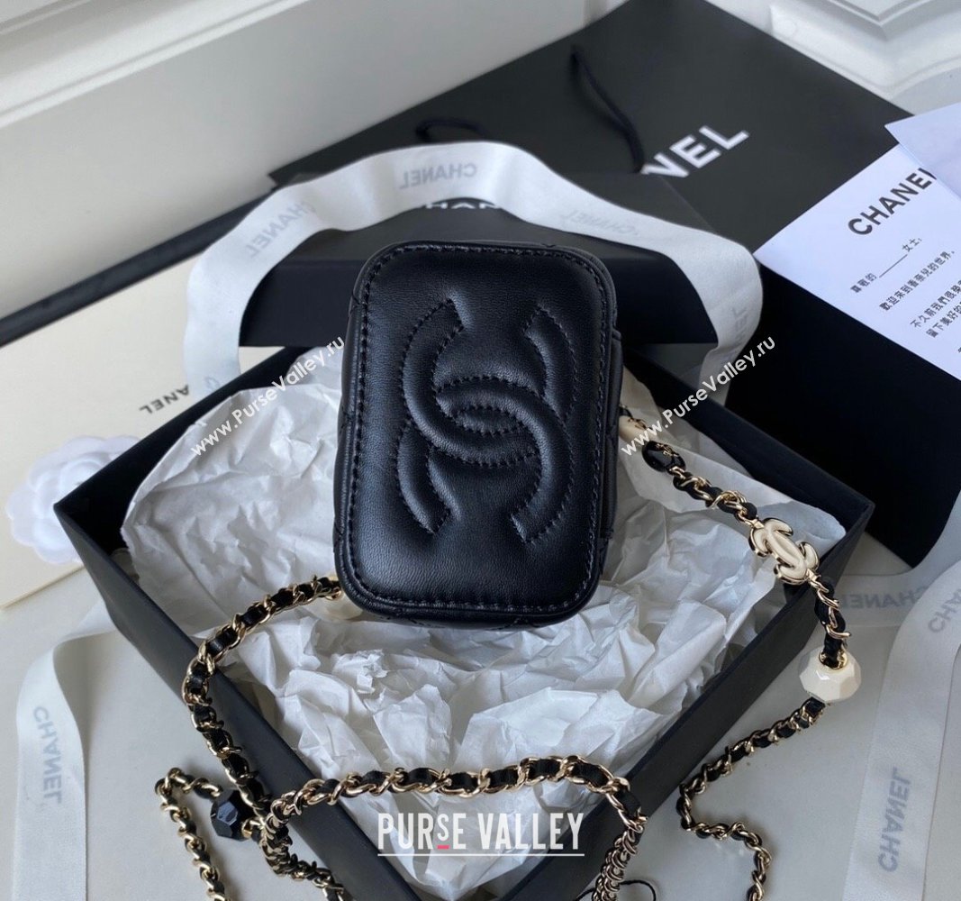 Chanel Lambskin Clutch with Chain and Hearts Charm AP3230 Black 2024 (yezi-240116054)