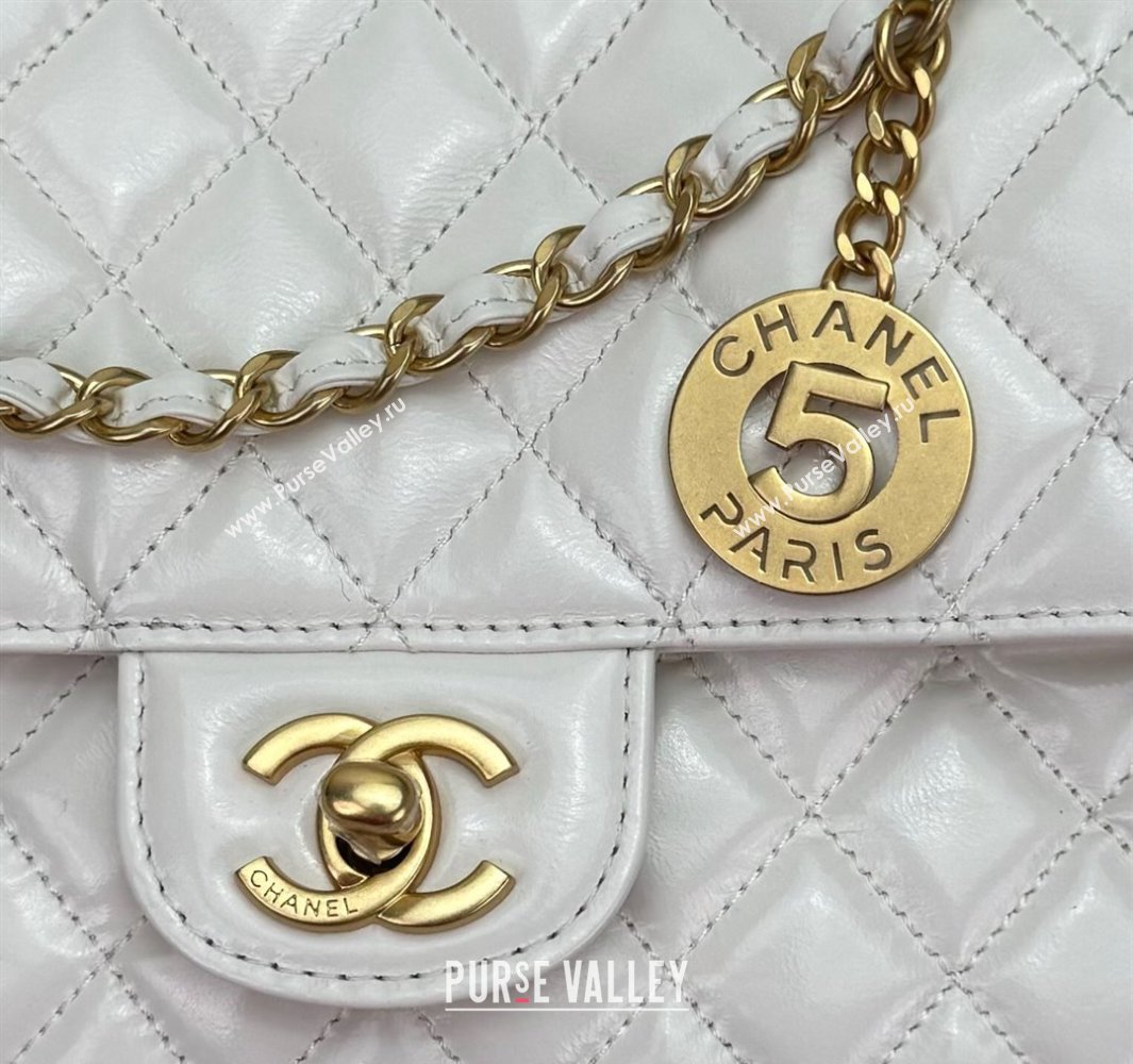 Chanel Shiny Calfskin Small Hobo Bag AS4572 White 2024 (yezi-240116005)