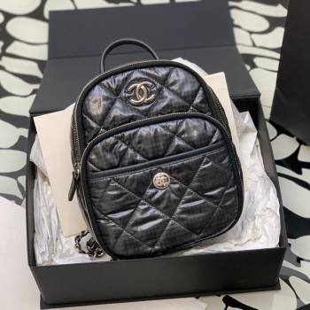 Chanel Coco Neige Nylon Backpack Bag AS4366 Black 2024 (yezi-240116006)