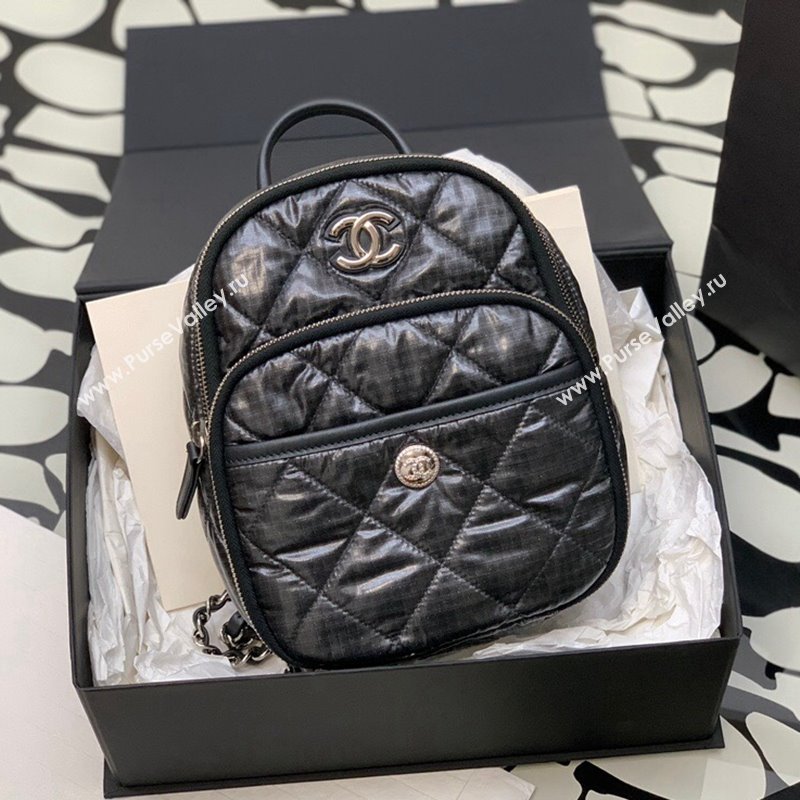 Chanel Coco Neige Nylon Backpack Bag AS4366 Black 2024 (yezi-240116006)