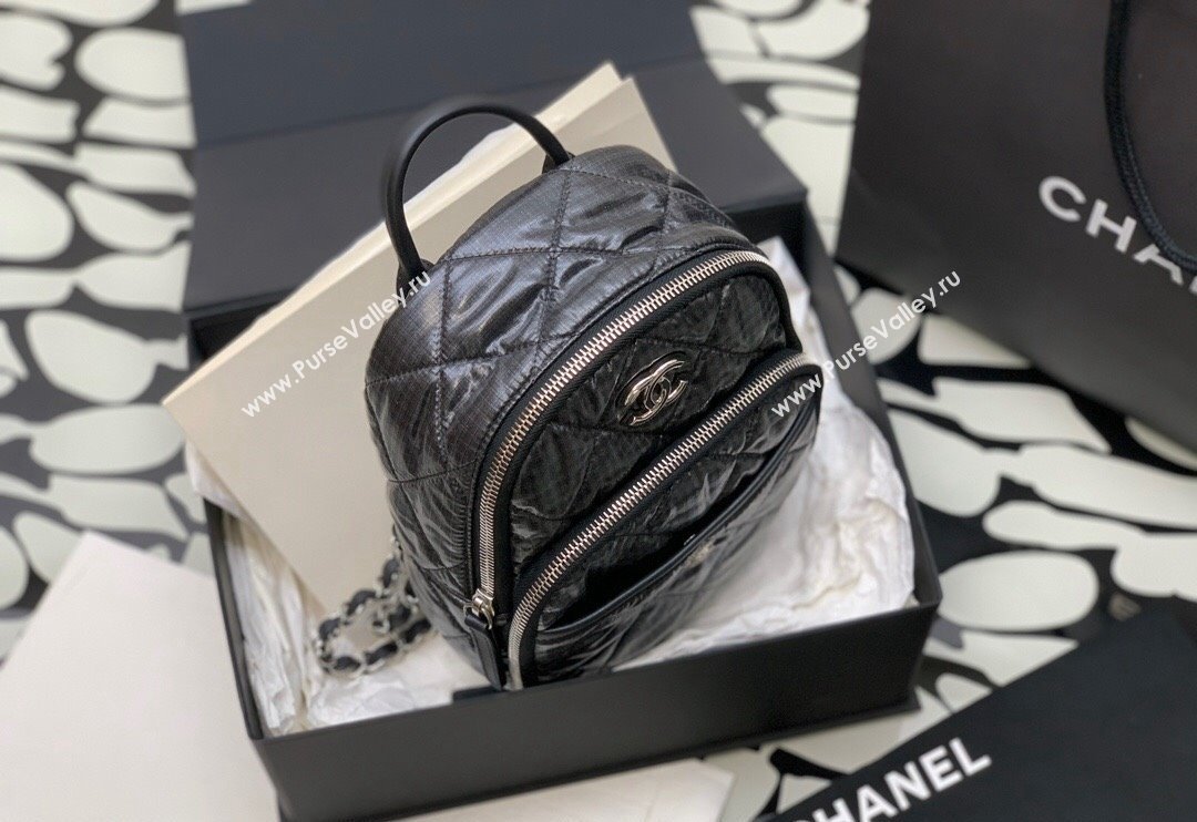 Chanel Coco Neige Nylon Backpack Bag AS4366 Black 2024 (yezi-240116006)