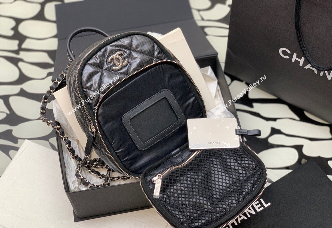 Chanel Coco Neige Nylon Backpack Bag AS4366 Black 2024 (yezi-240116006)