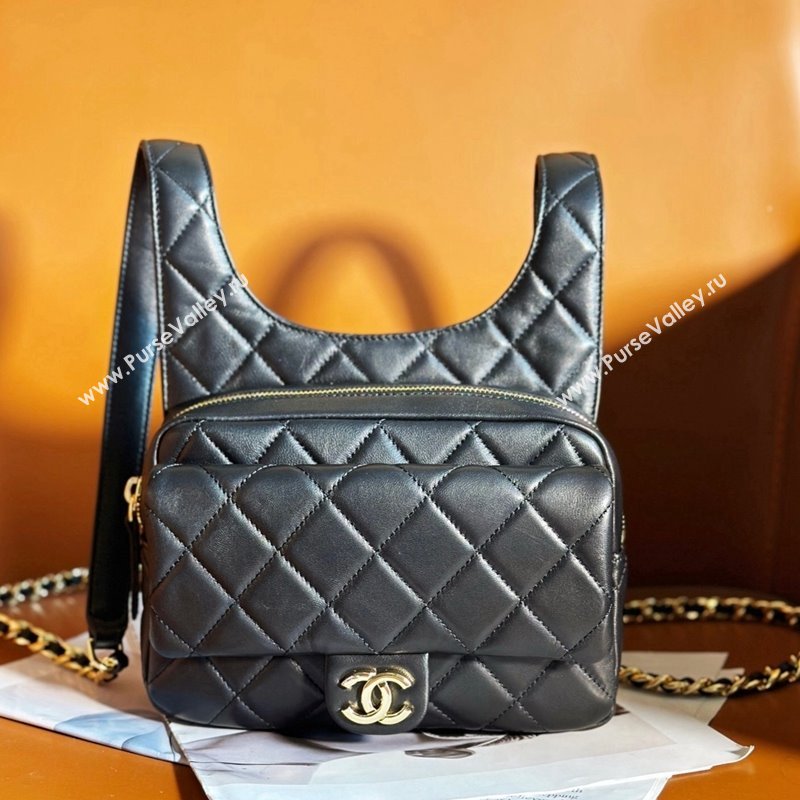 Chanel Lambskin Backpack Bag AS4621 Black 2024 (yezi-240117010)