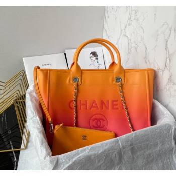 Chanel Shaded Calfskin Shopping Bag AS3351 Orange, Coral Pink 2024 (yezi-240116010)