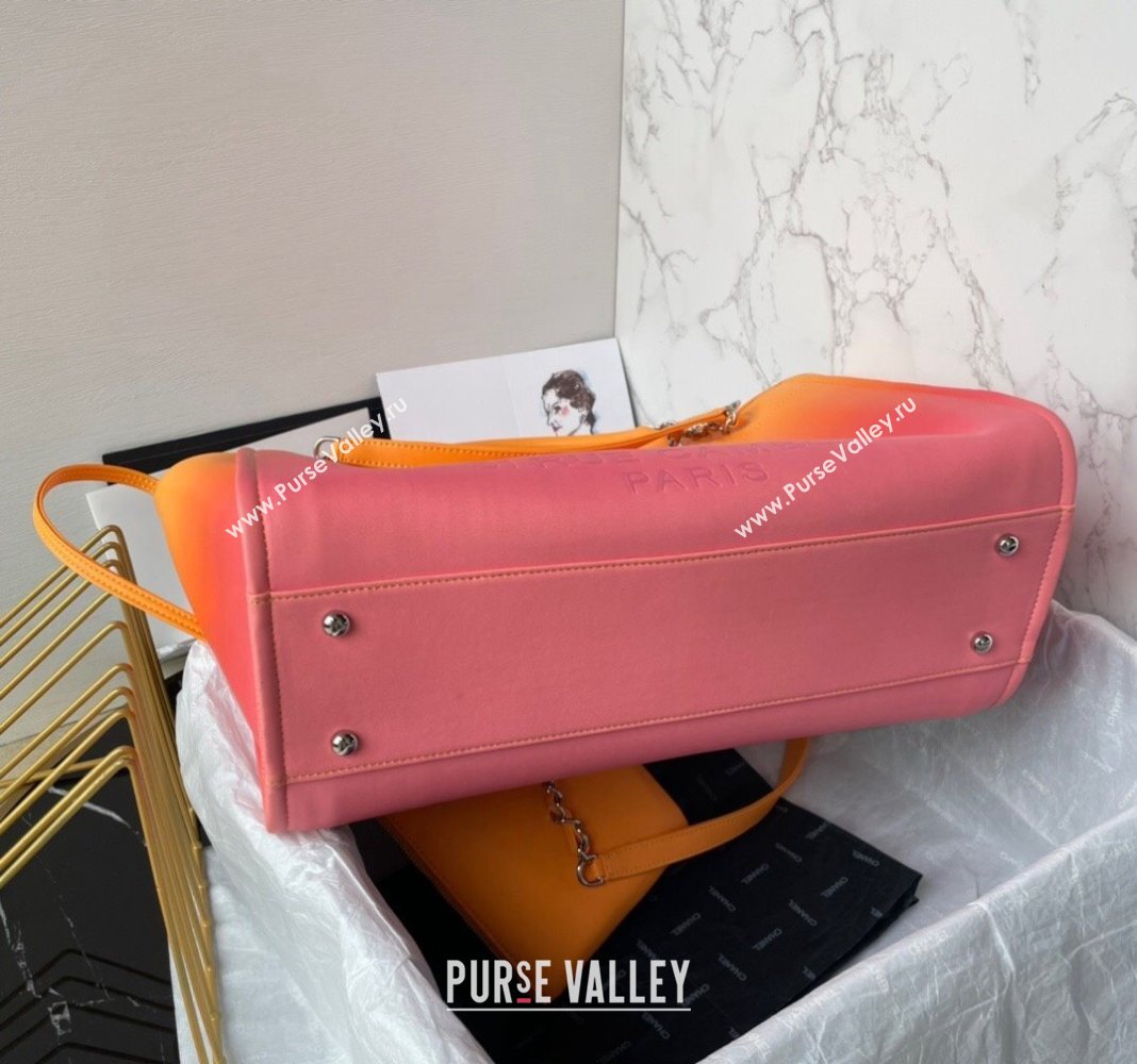 Chanel Shaded Calfskin Shopping Bag AS3351 Orange, Coral Pink 2024 (yezi-240116010)