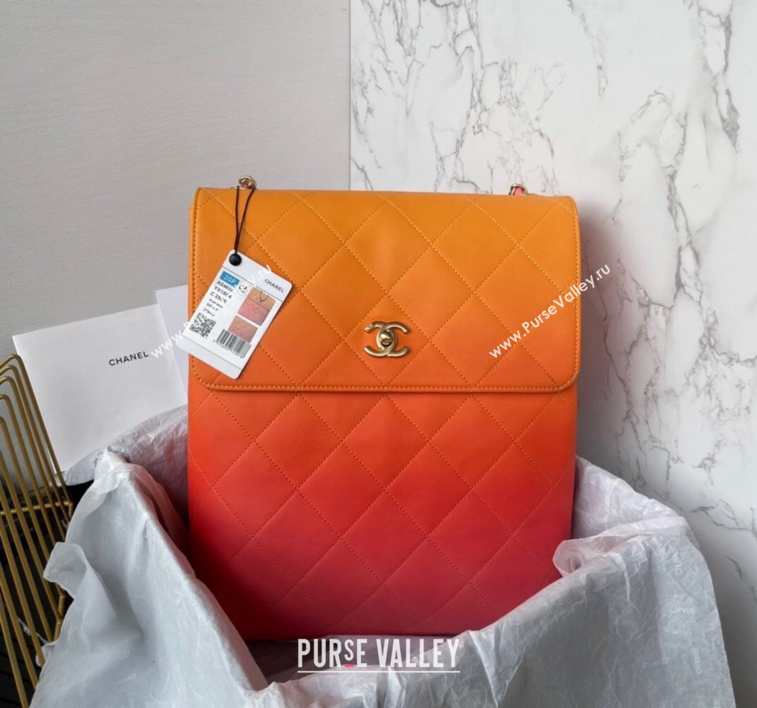 Chanel Gradient Calfskin Large Hobo Bag AS4632 Pink, Orange Yellow 2024 (yezi-240116014)