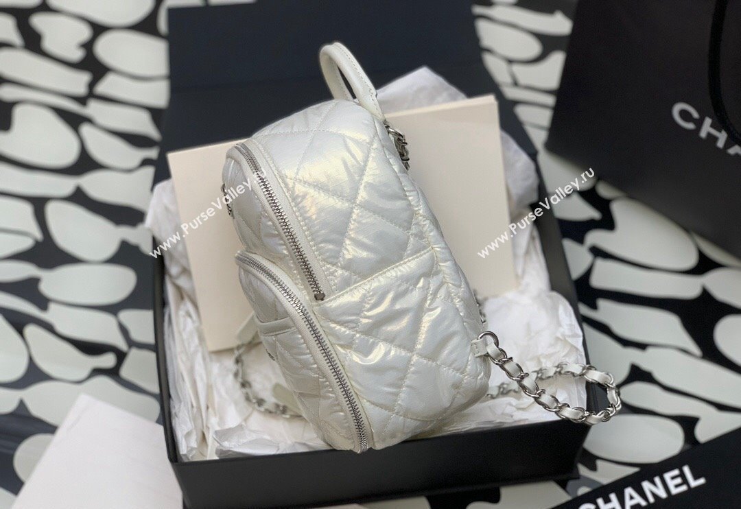 Chanel Coco Neige Nylon Backpack Bag AS4366 White 2024 (yezi-240116007)