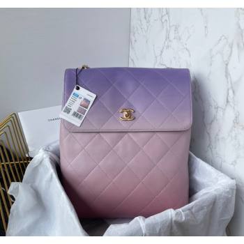 Chanel Gradient Calfskin Large Hobo Bag AS4632 Light Purple, Pink Coral 2024 (yezi-240116016)