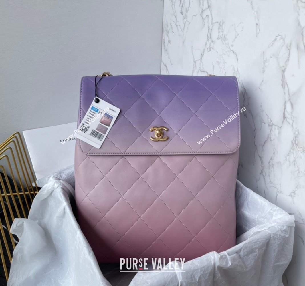 Chanel Gradient Calfskin Large Hobo Bag AS4632 Light Purple, Pink Coral 2024 (yezi-240116016)