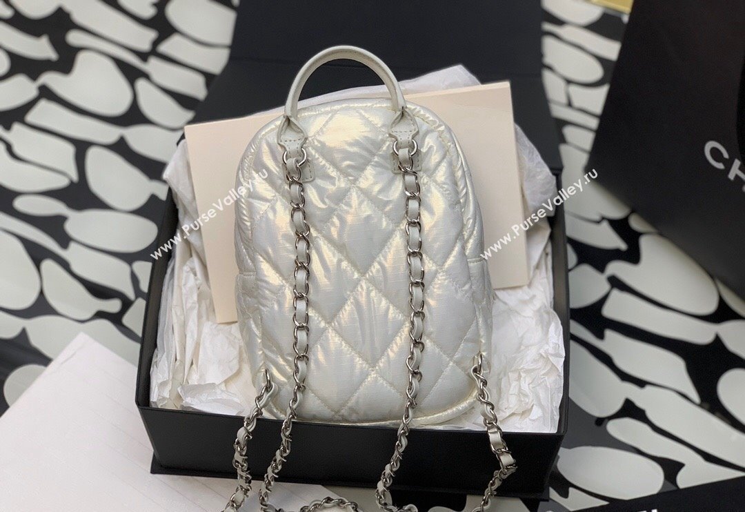 Chanel Coco Neige Nylon Backpack Bag AS4366 White 2024 (yezi-240116007)