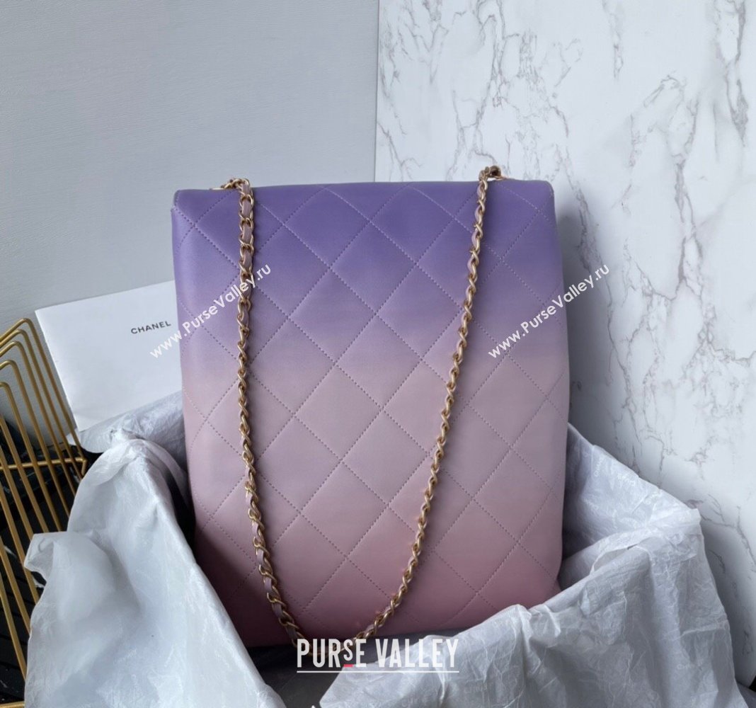 Chanel Gradient Calfskin Large Hobo Bag AS4632 Light Purple, Pink Coral 2024 (yezi-240116016)