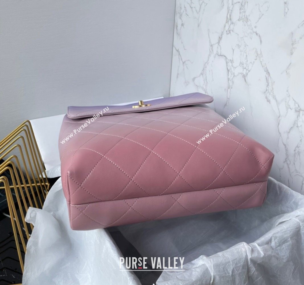 Chanel Gradient Calfskin Large Hobo Bag AS4632 Light Purple, Pink Coral 2024 (yezi-240116016)