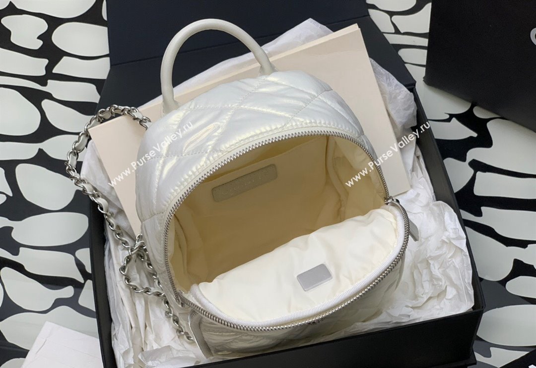 Chanel Coco Neige Nylon Backpack Bag AS4366 White 2024 (yezi-240116007)