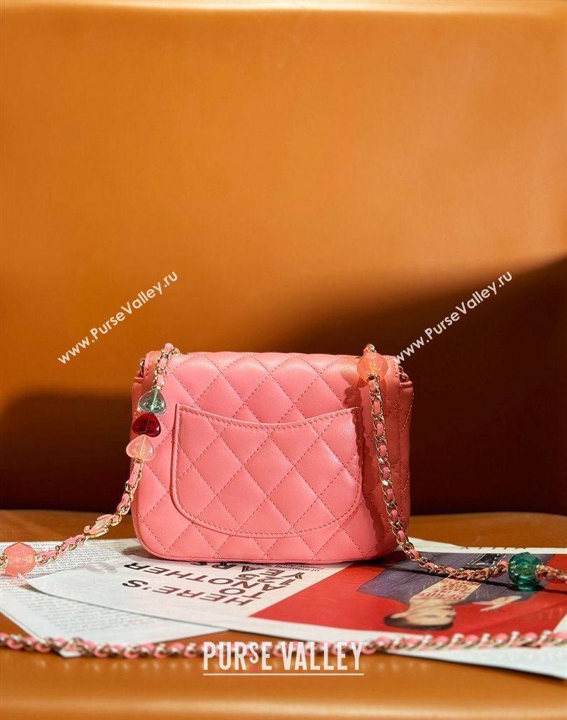 Chanel Lambskin Mini Flap Bag with Enamel Heart Charm AS3782 Pink 2023 (yezi-240117014)