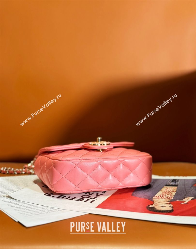 Chanel Lambskin Mini Flap Bag with Enamel Heart Charm AS3782 Pink 2023 (yezi-240117014)