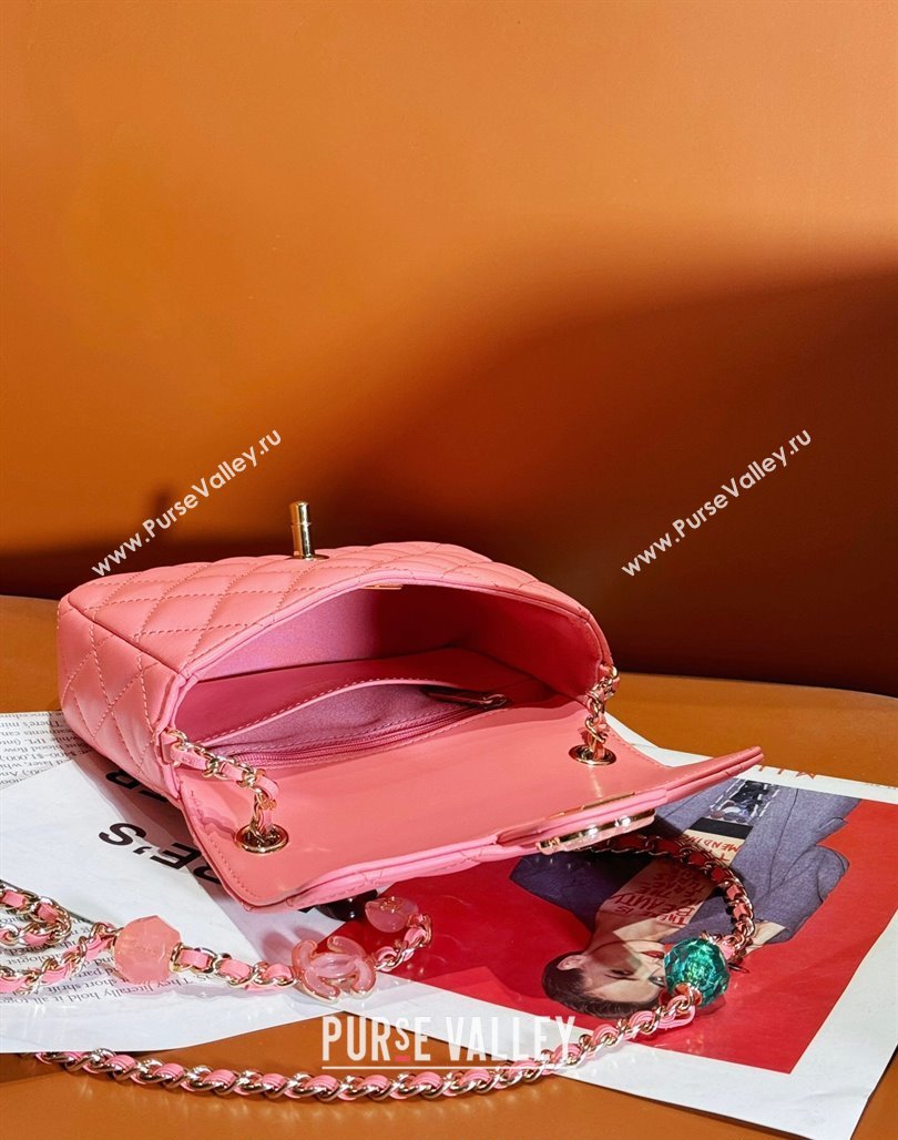 Chanel Lambskin Mini Flap Bag with Enamel Heart Charm AS3782 Pink 2023 (yezi-240117014)