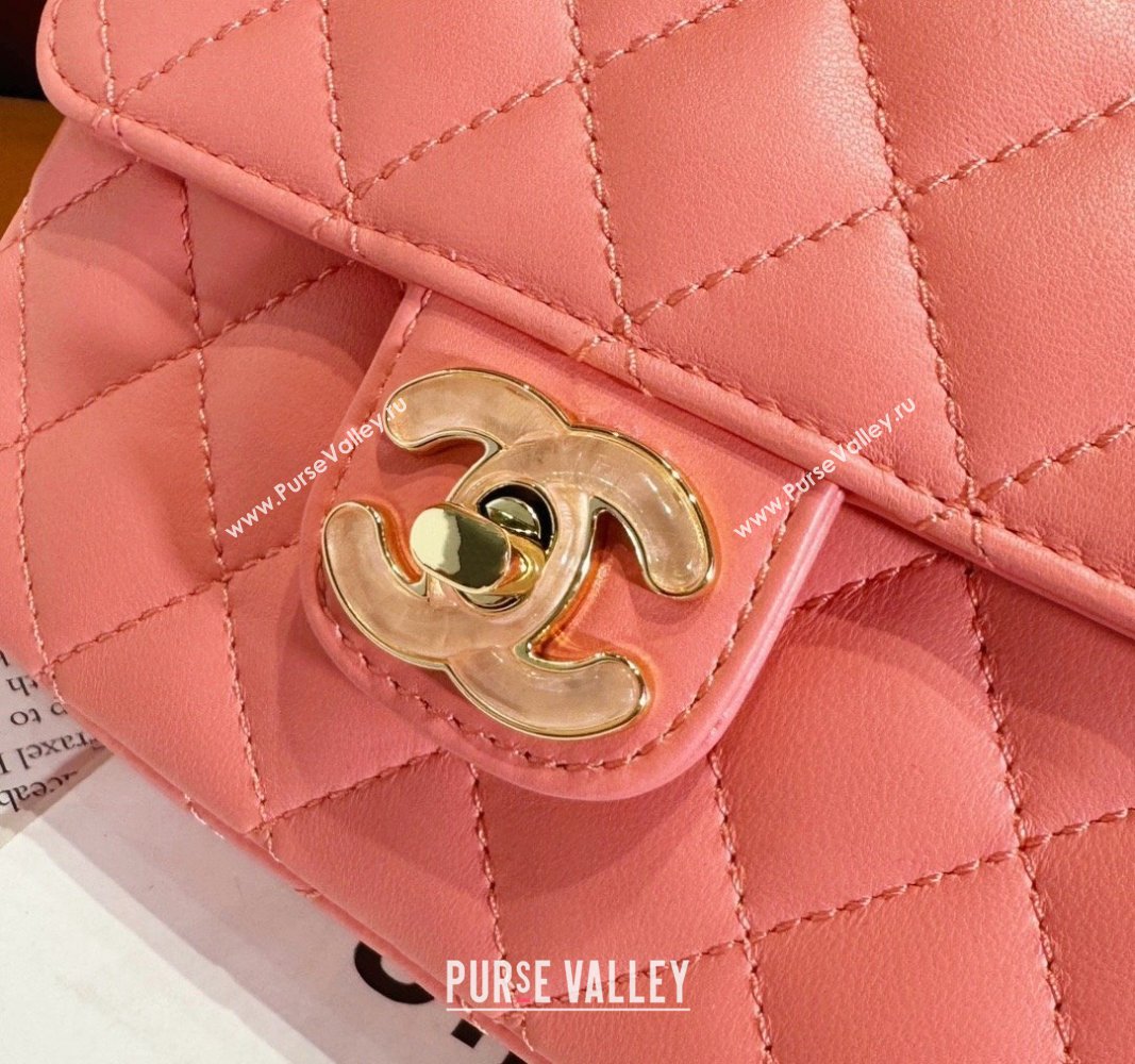 Chanel Lambskin Mini Flap Bag with Enamel Heart Charm AS3782 Pink 2023 (yezi-240117014)