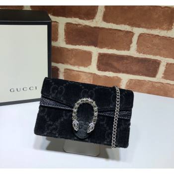 Gucci Dionysus GG Velvet Super Mini Bag 476432 Black 2024 (DLH-240118025)