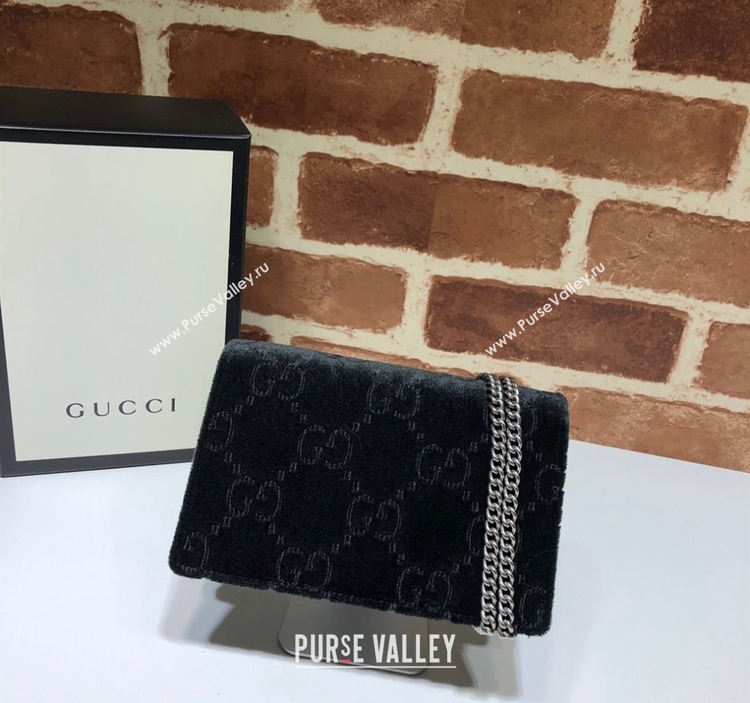 Gucci Dionysus GG Velvet Super Mini Bag 476432 Black 2024 (DLH-240118025)