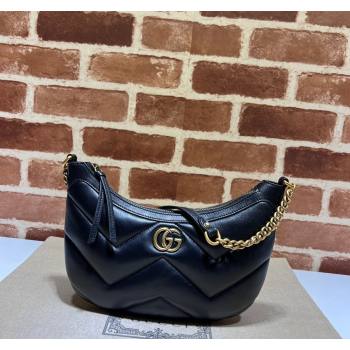 Gucci GG Marmont Leather Small Shoulder Bag 777263 Black 2024 (DLH-240118026)