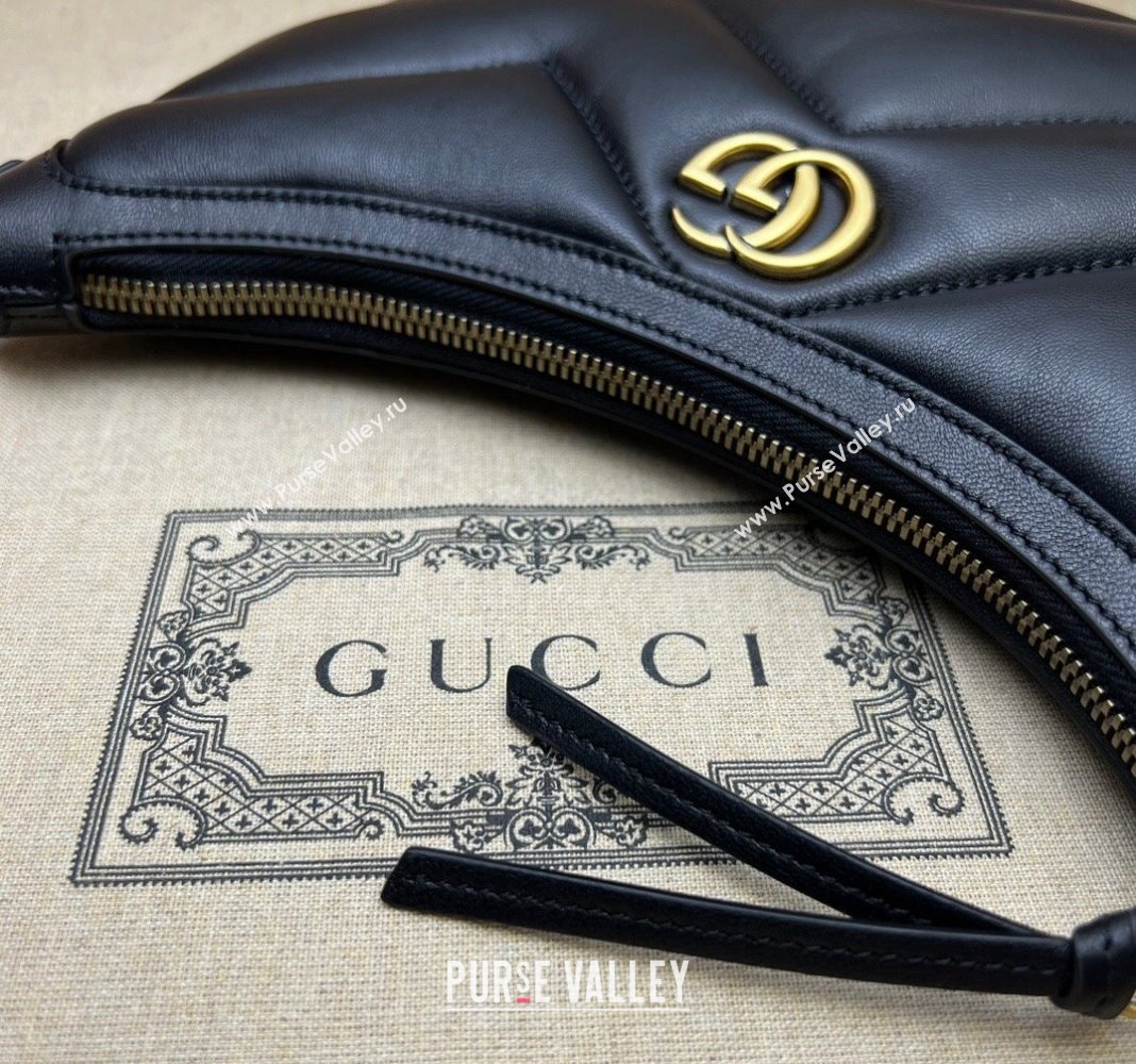 Gucci GG Marmont Leather Small Shoulder Bag 777263 Black 2024 (DLH-240118026)