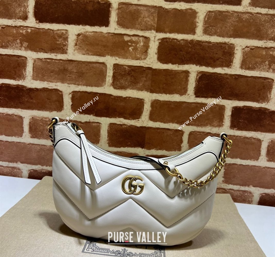 Gucci GG Marmont Leather Small Shoulder Bag 777263 White 2024 (DLH-240118027)