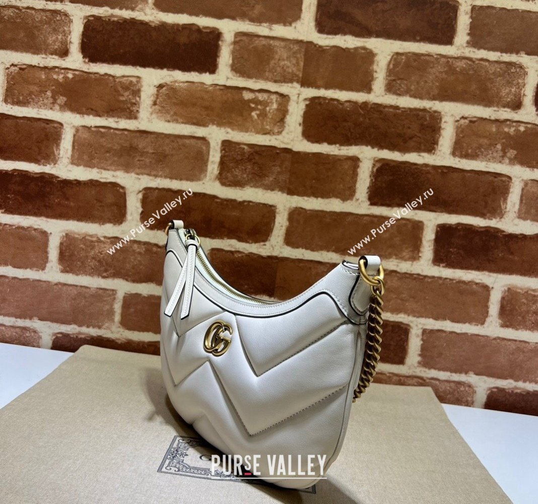 Gucci GG Marmont Leather Small Shoulder Bag 777263 White 2024 (DLH-240118027)